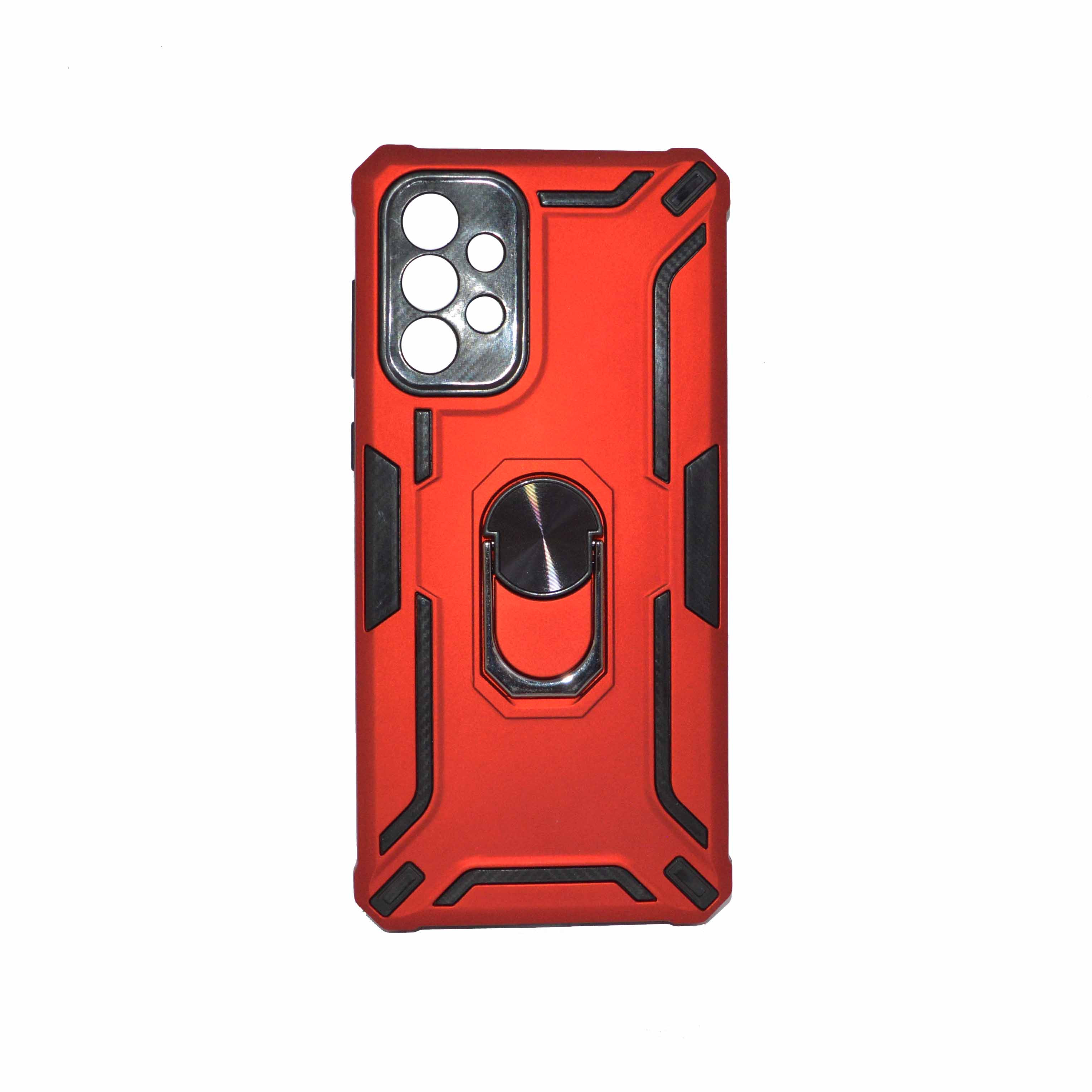 SAMSUNG A73 5G Red Armor Cover Military Grade Protection Built-in Kickstand Car Holder Mobile Phone Case